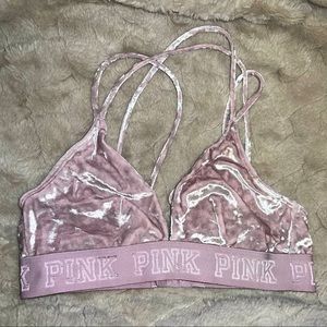 PINK VS Strappy Velvet Bralette